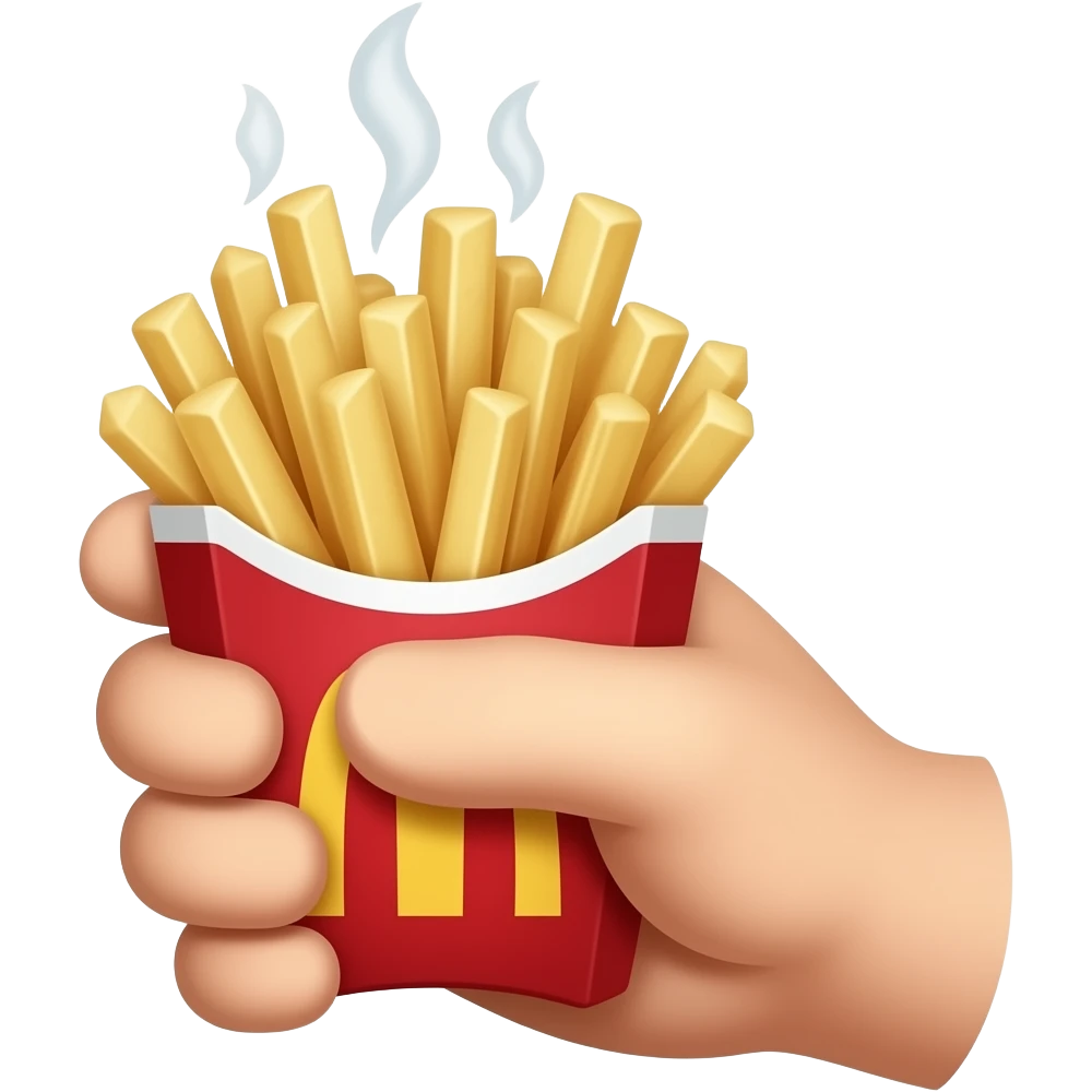 a hand held hashbrown emoji