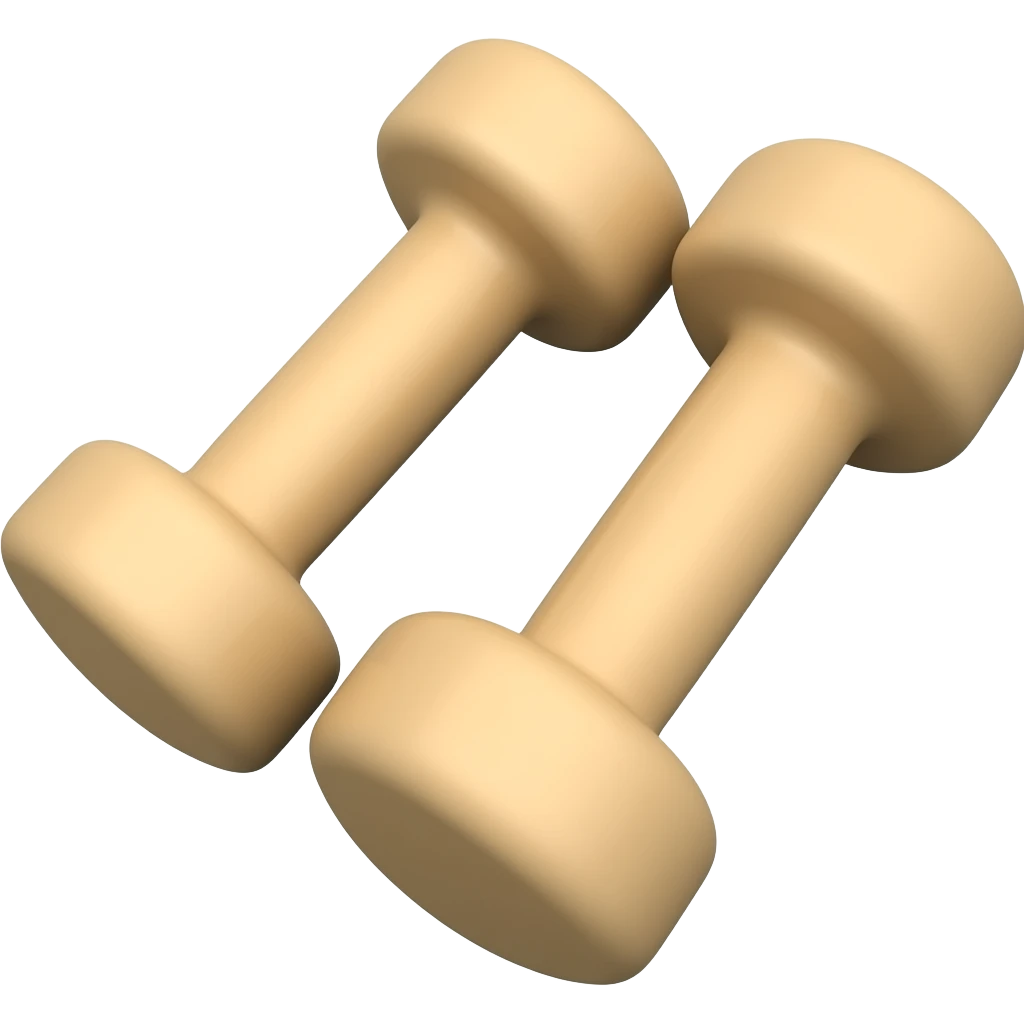 pair of dumbbells this colour #f4d4c7 side by side handles that colour too emoji