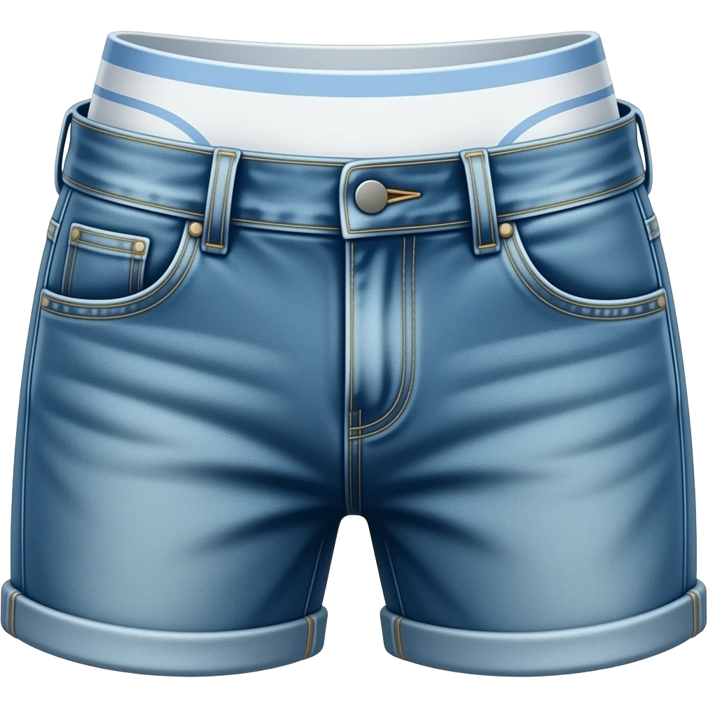 baggy sagging pants emoji, low waist jeans with underwear waistband showing, hip-hop street fashion, kawaii icon style emoji