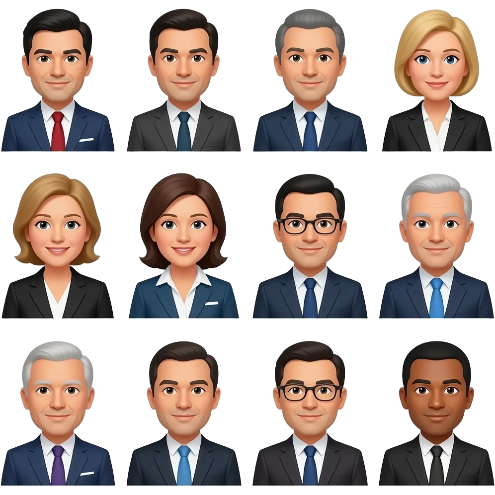varias perfonas del govierno sentados emoji