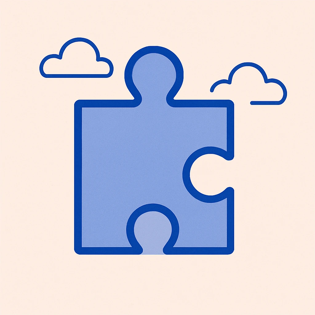 puzzle piece, flat icon style, clean lines, soft color palette, minimalistic look emoji