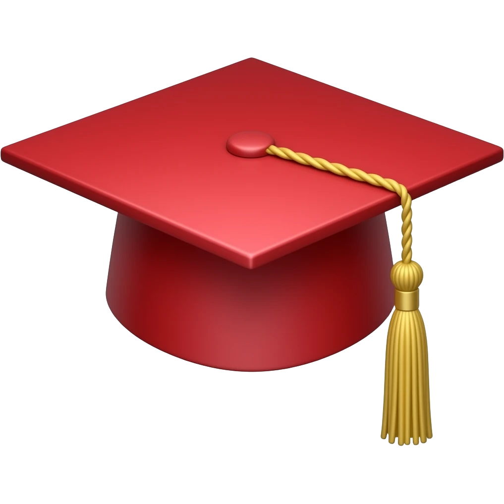 graduation cap red emoji