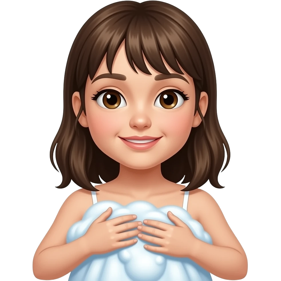 A naked girl washing herself emoji