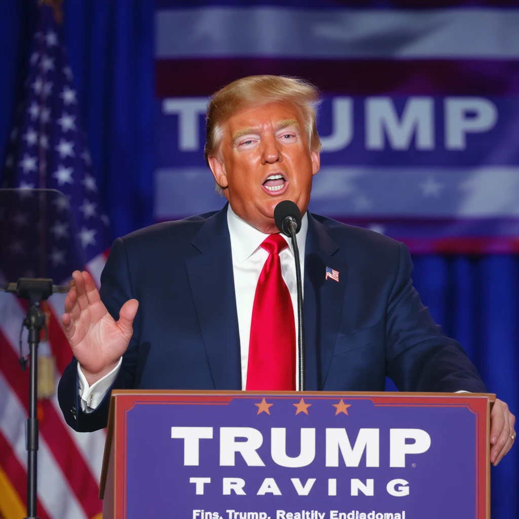 Donald Trump speaking at a rally emoji