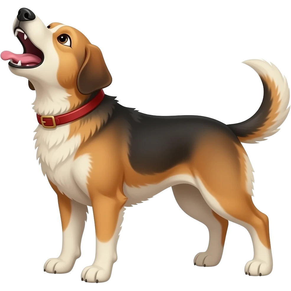 very excited howling dog emoji