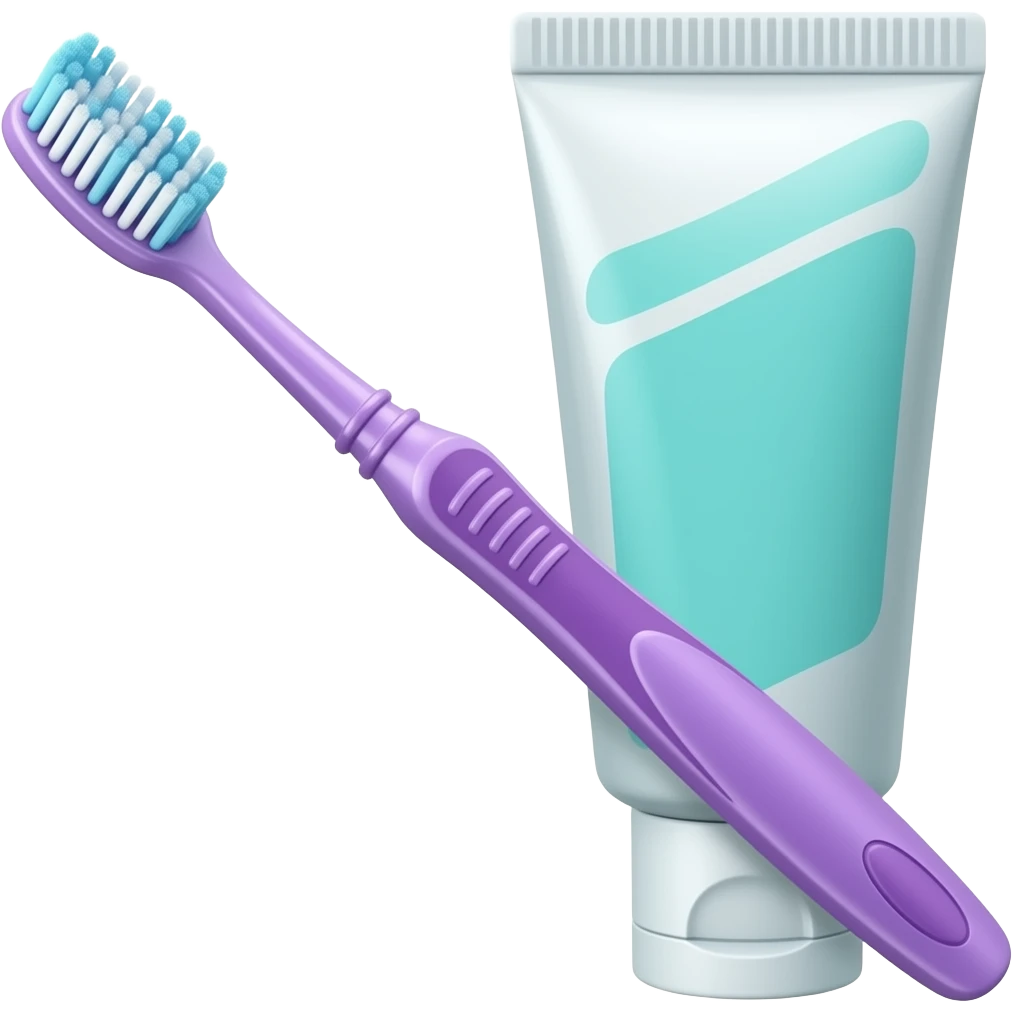 Purple Toothbrush and toothpaste emoji
