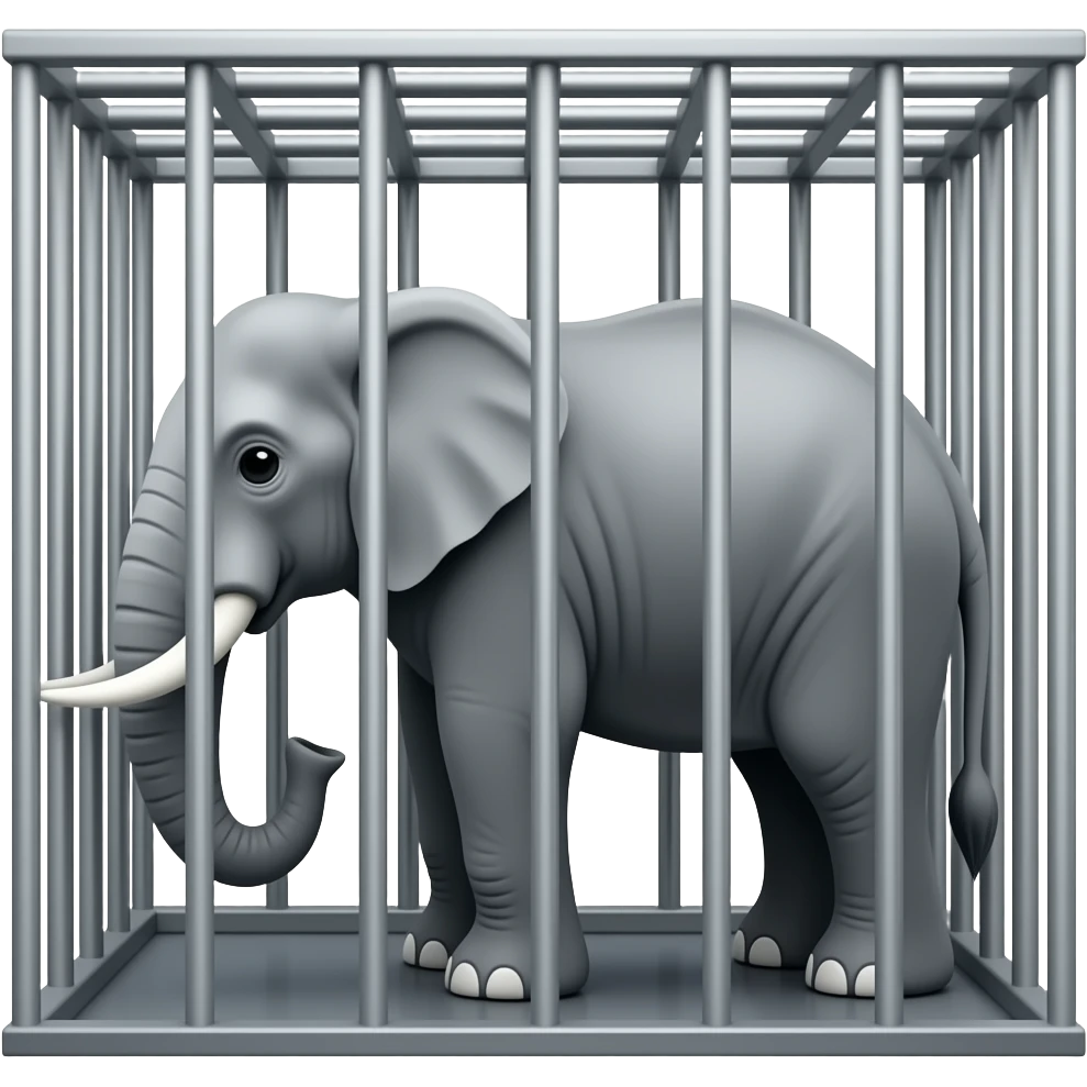 Elephant in the cage emoji
