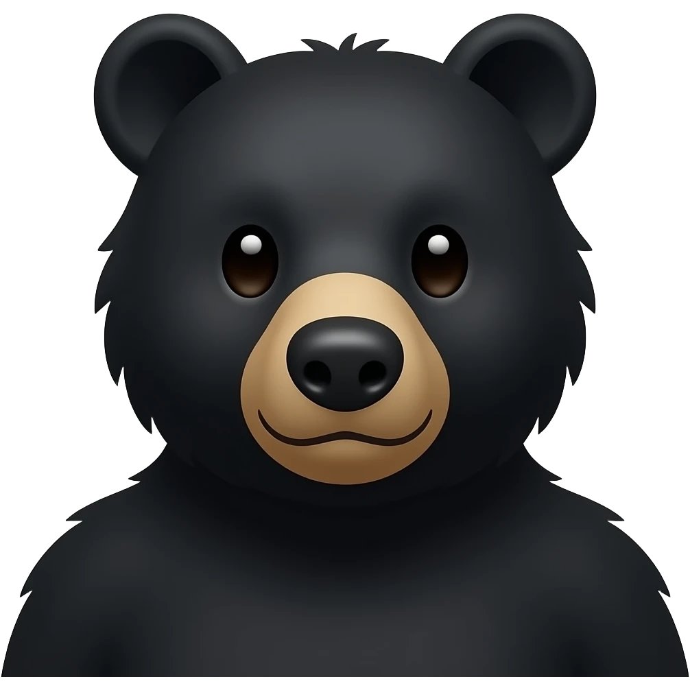 black bear head and shoulders emoji