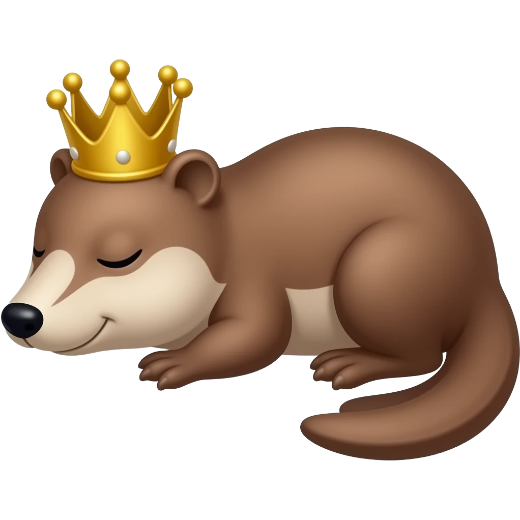 I want the platypus to be sleeping with one eye open and to have a crown on his head emoji