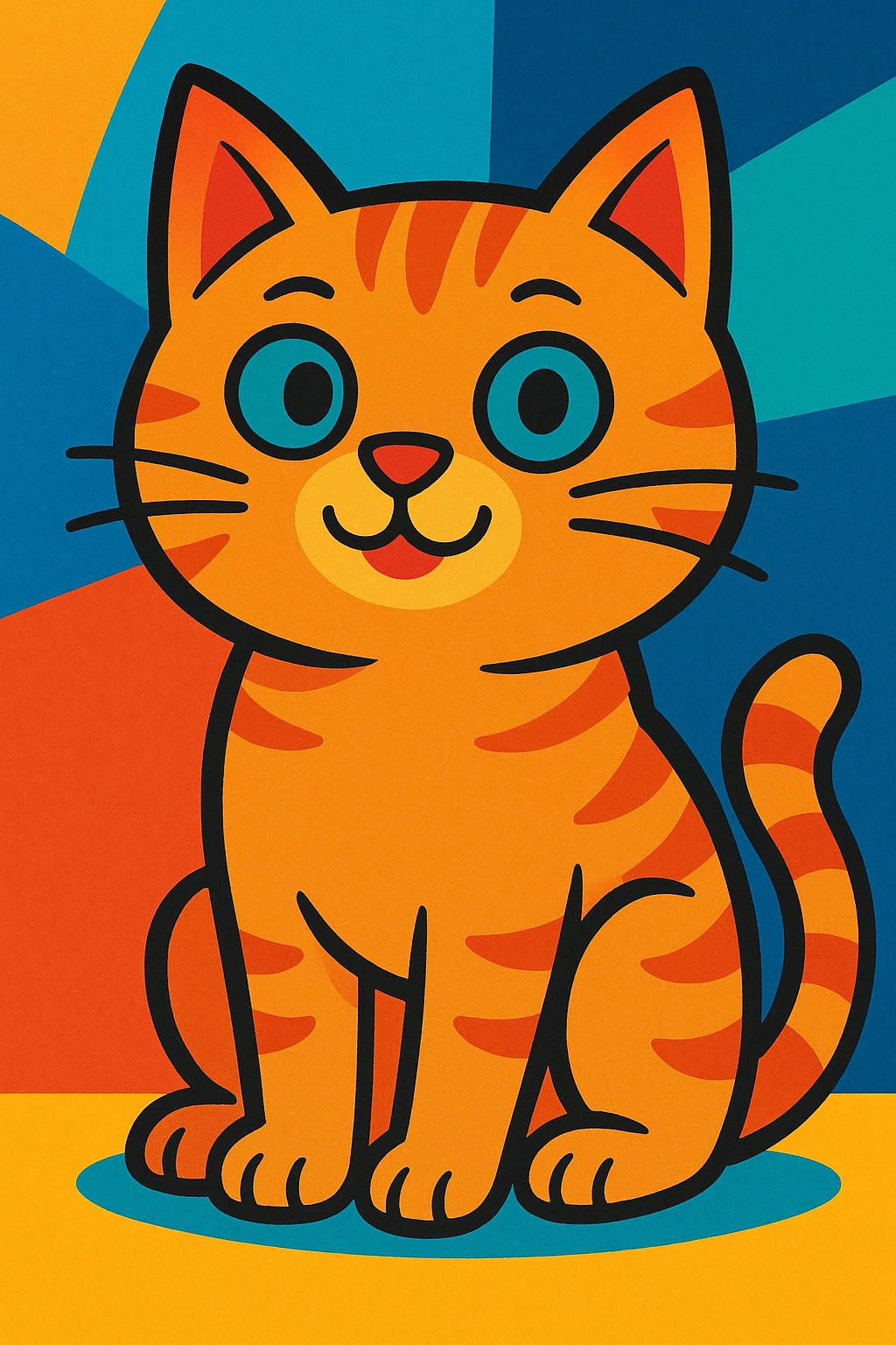cat, vibrant cartoon style emoji