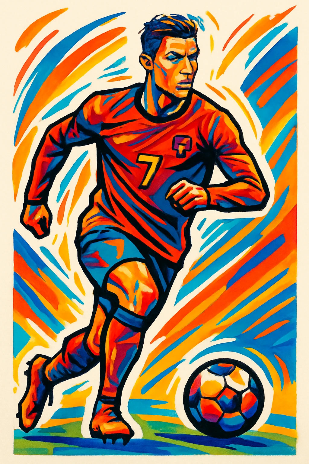 Cristiano Ronaldo, famous footballer, creative icon style emoji