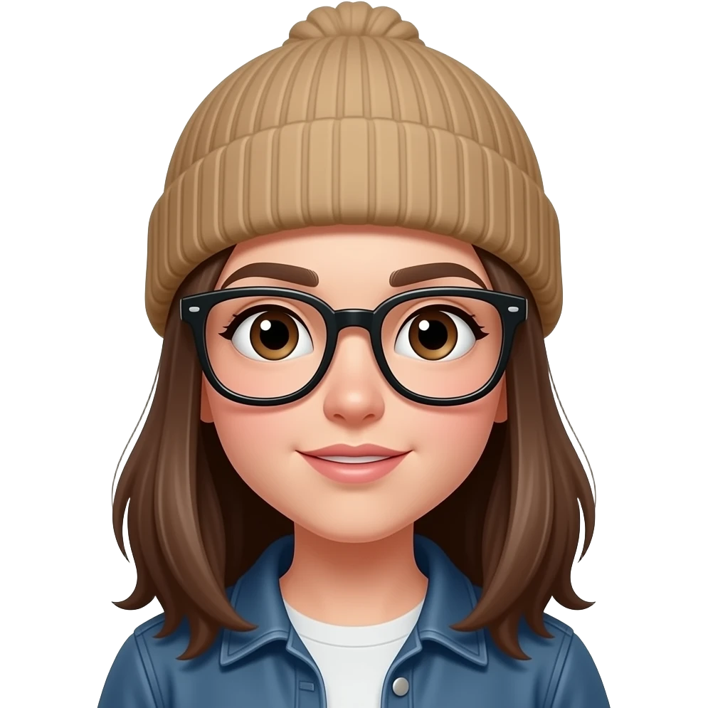 Glasses+beanie+expression girl version emoji