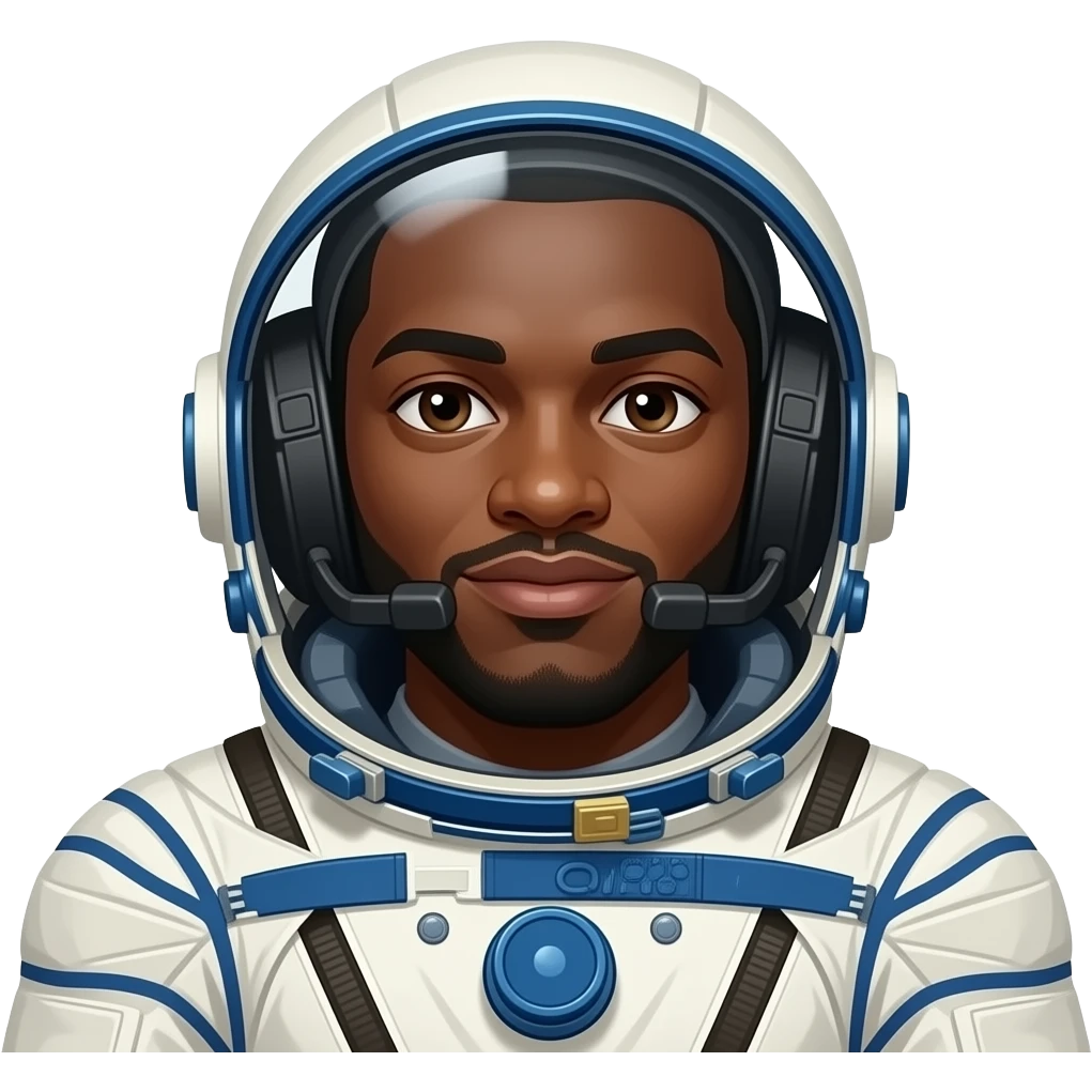 Fait un homme noir  dans un costume de cosmonop emoji