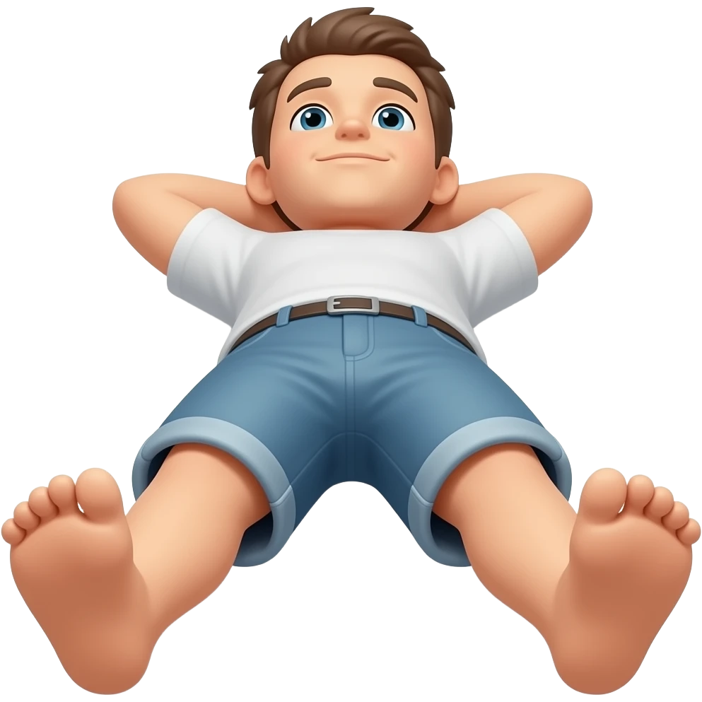 legs in 45 degree, lying on back emoji