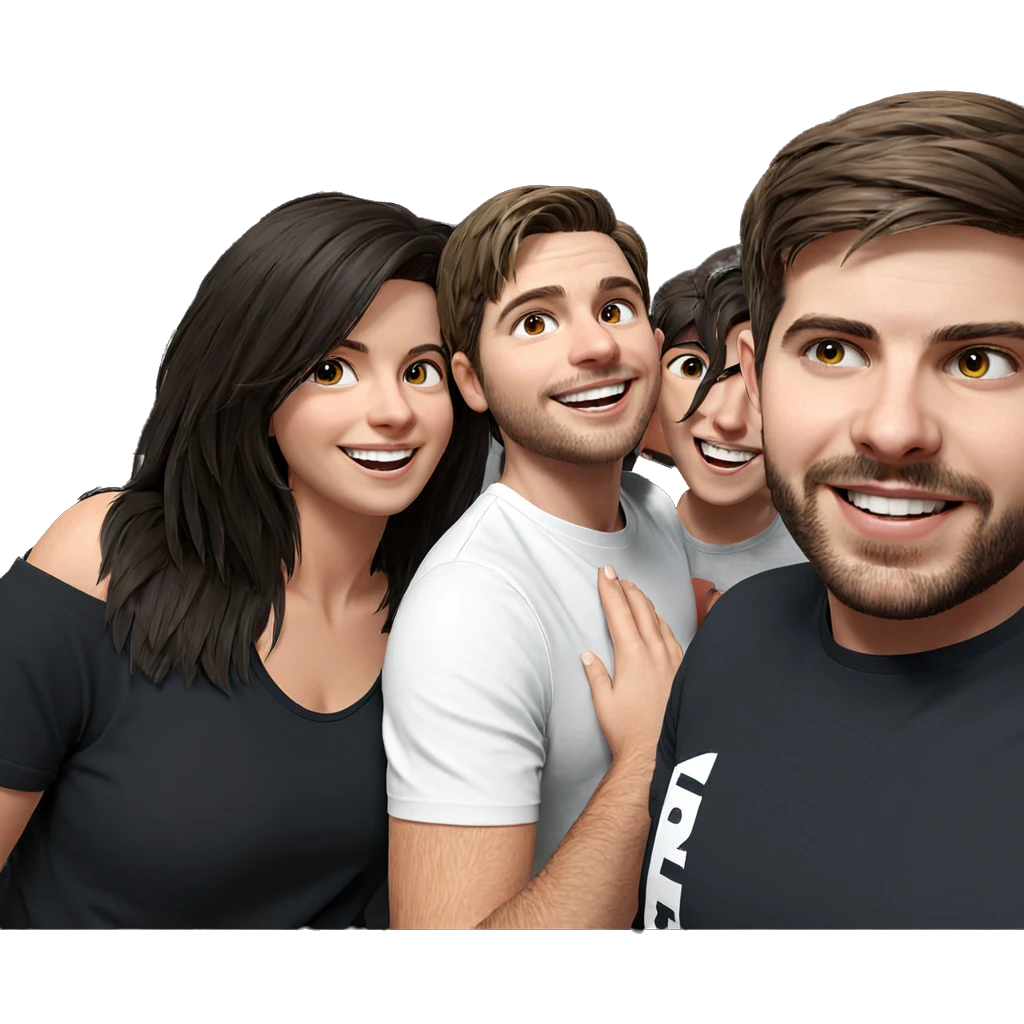 smiling group of friends together emoji