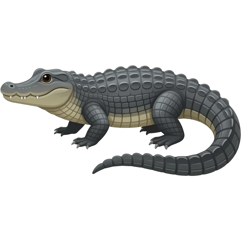grey Alligator full body emoji