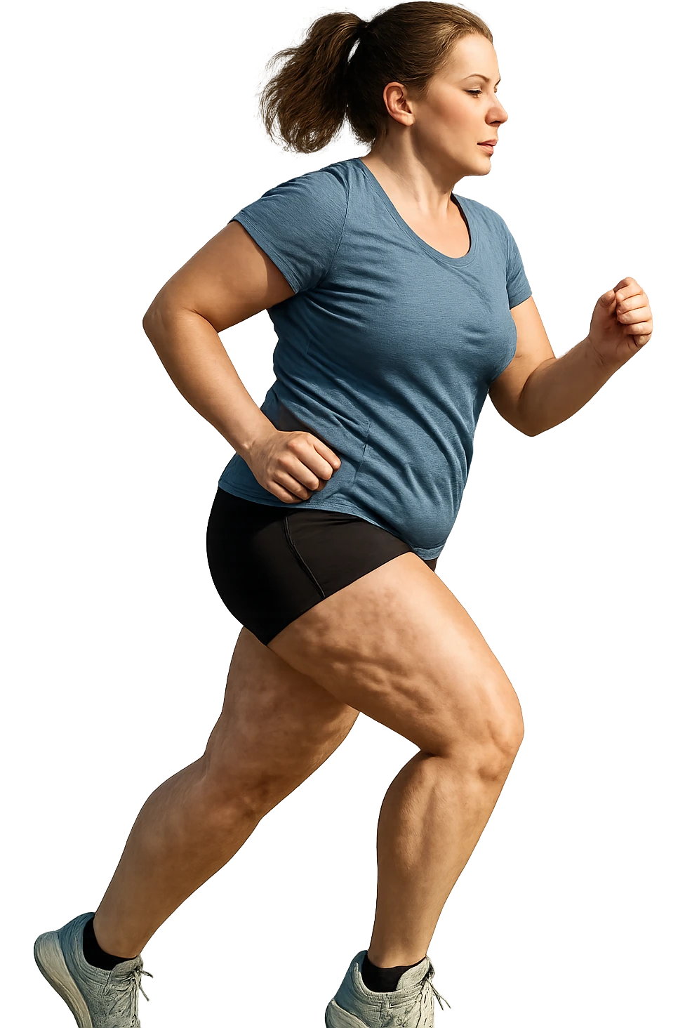 Donna che corre con cellulite emoji