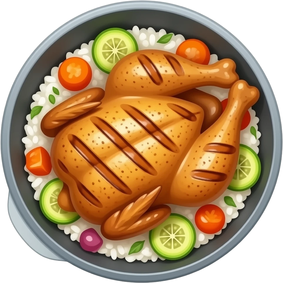 chicken vegetables and rice emoji