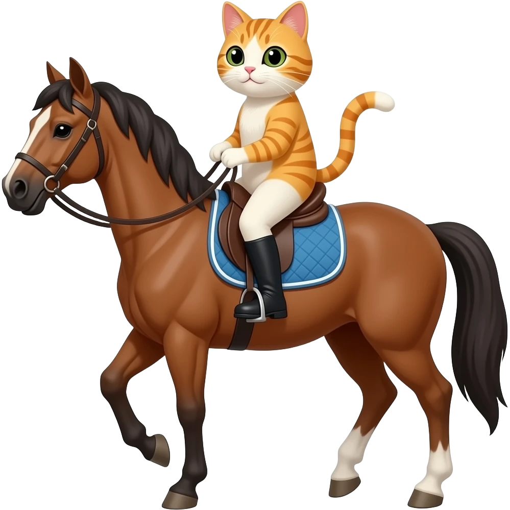 cat riding a horse emoji