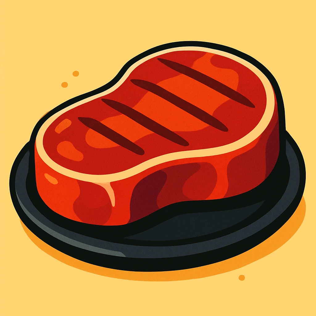 steak on a black platter emoji