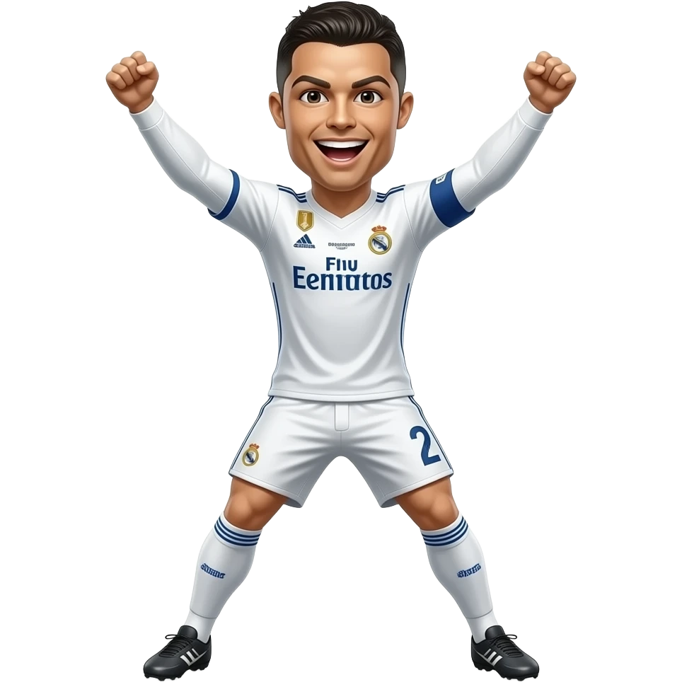 Cristiano Ronaldo entrain de faire la célébration siuuuu emoji