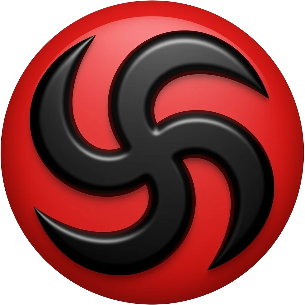 Swastikas  in black with a red backgrounds emoji