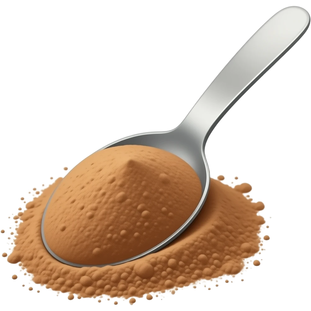 light brown powder on spoon emoji
