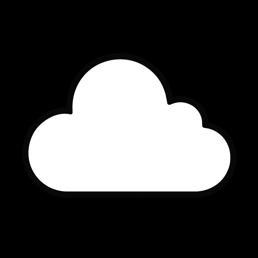 сделай это облако полностью белым и конутр на черном фоне emoji