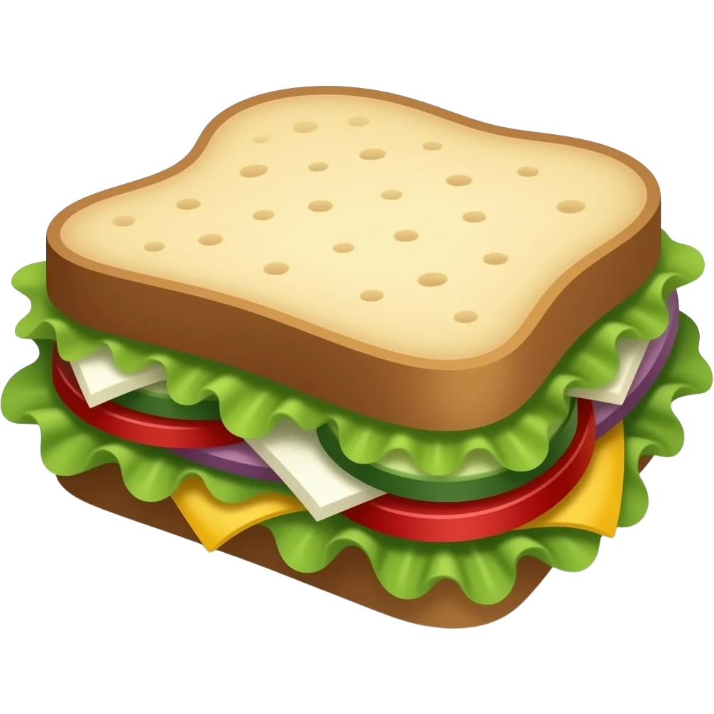Elegant cucumber and lettuce sandwich emoji