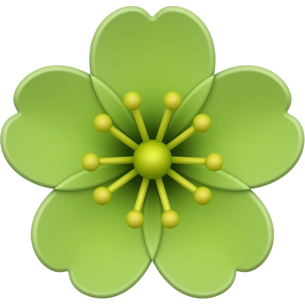 Green olive colour flower make flower like 🌸 emoji