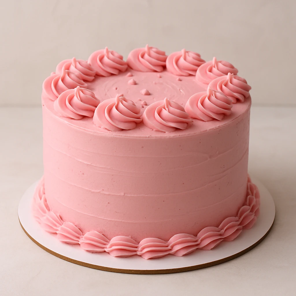a pink cake emoji