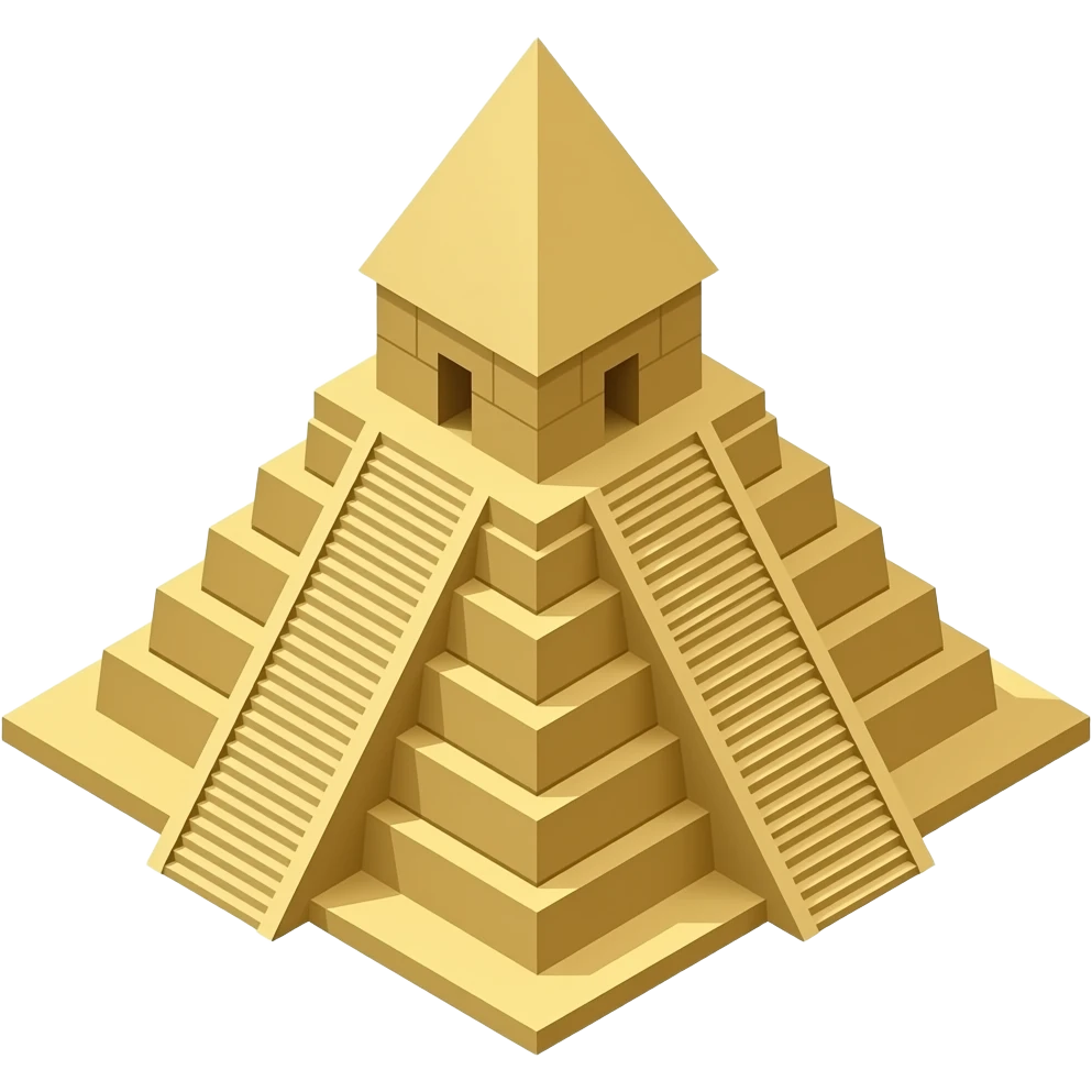 maya pyramid isometric view transparent background emoji