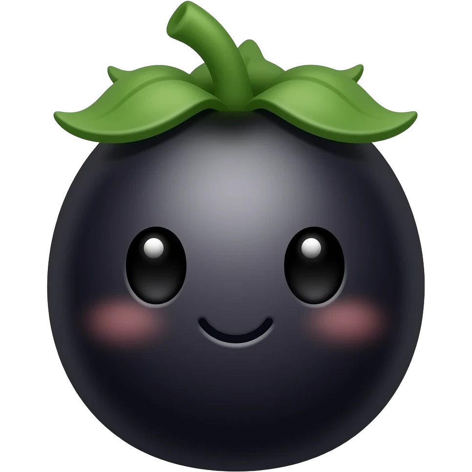 Kawaii zapote negro emoji