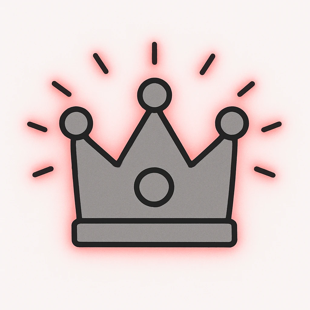 glowing red crown, minimal style, soft glow emoji