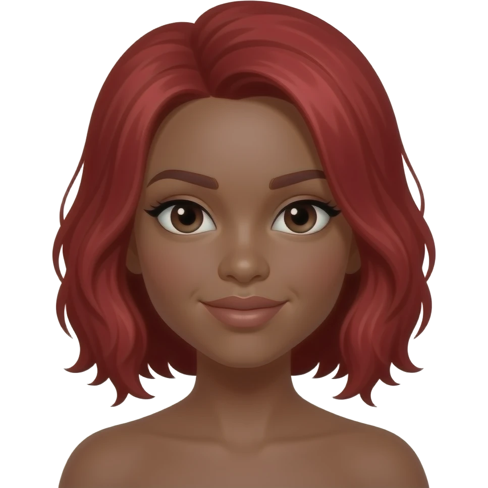 Une fille noires avec des locks rouges bordeaux emoji