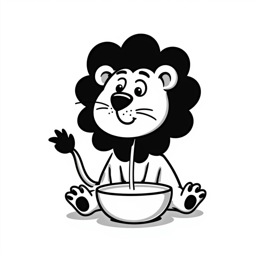 lion drinking milk emoji