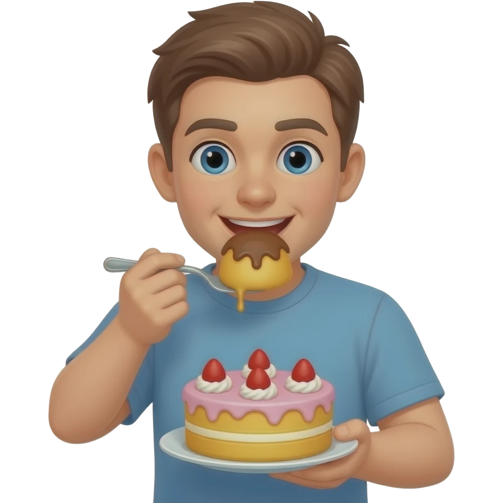Eating an butt shaped cake emoji