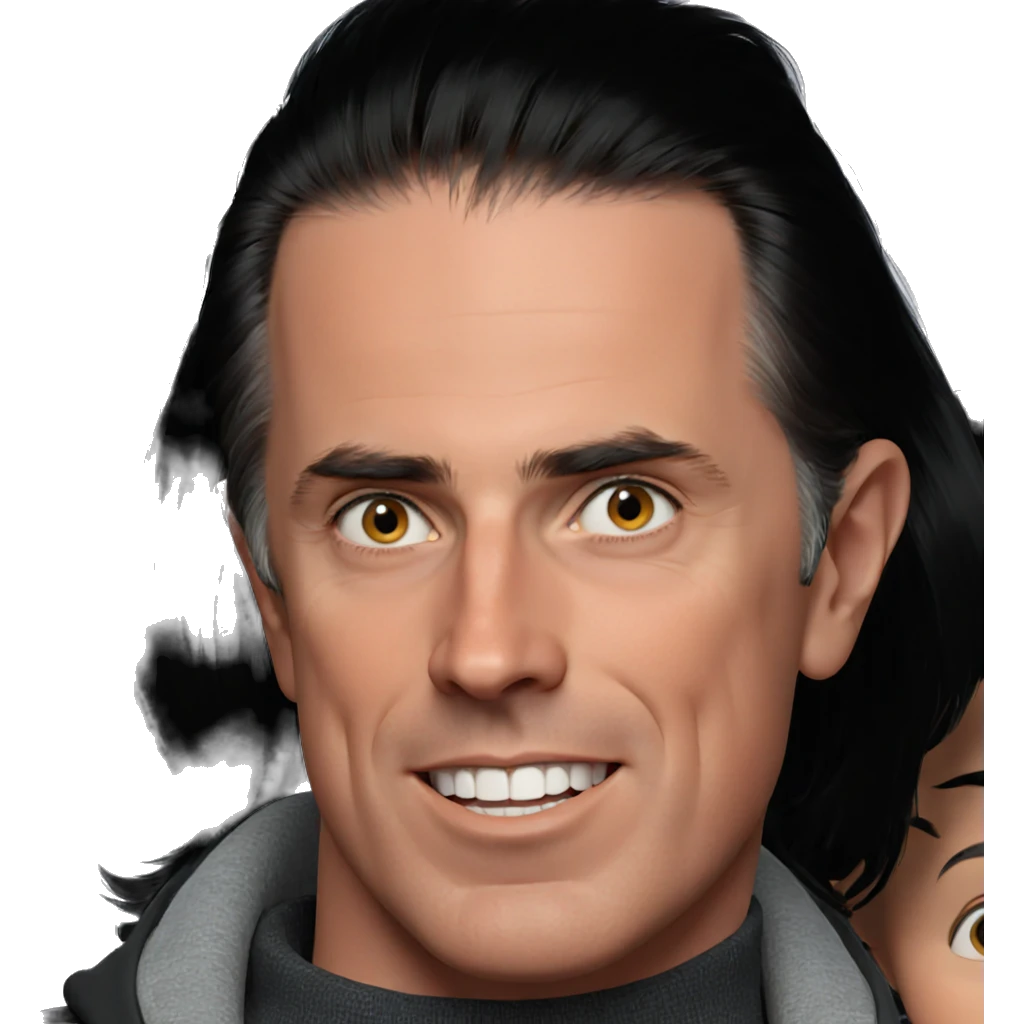 smiling boy portrait with black hair emoji