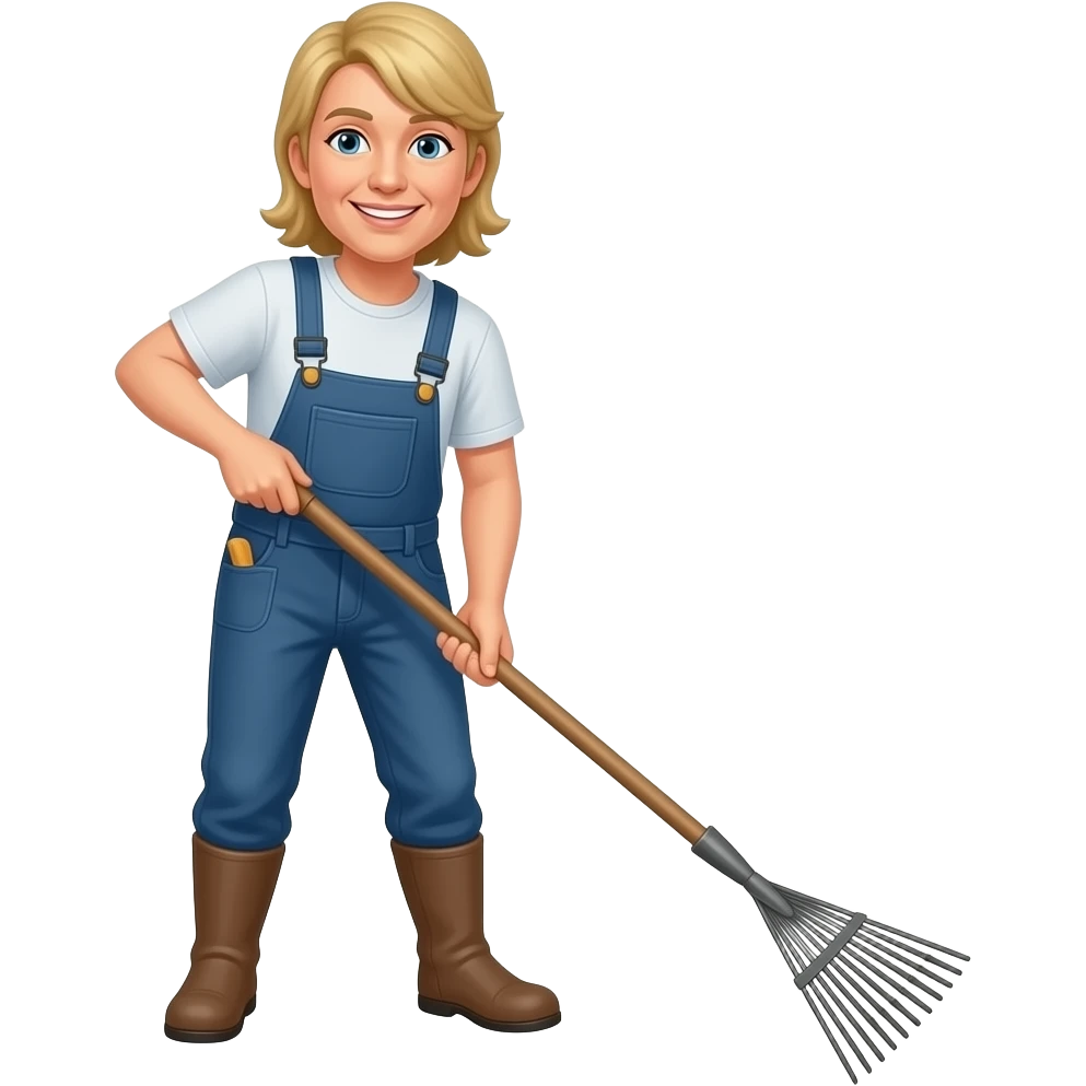 50 year old medium long blonde hair raking emoji