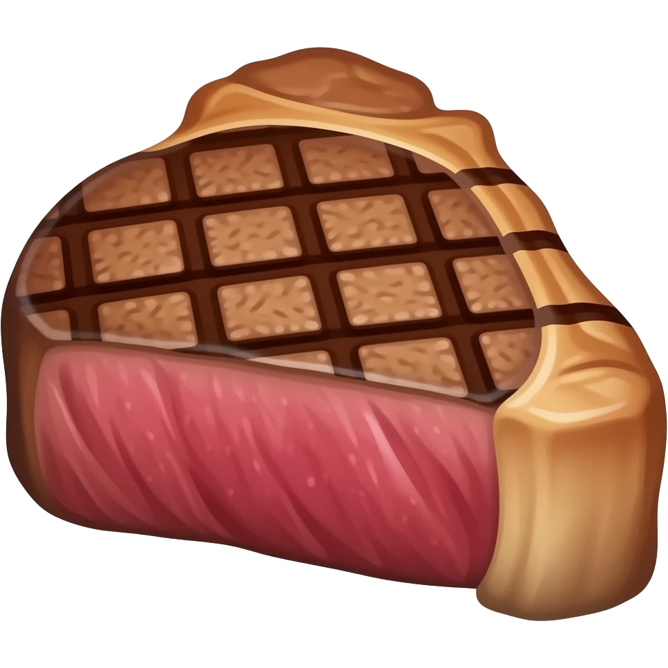 a piece of grilled ribed-eye steak emoji