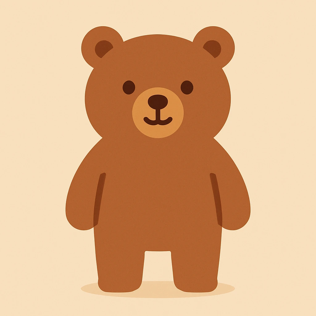 Flat design style bear emoji