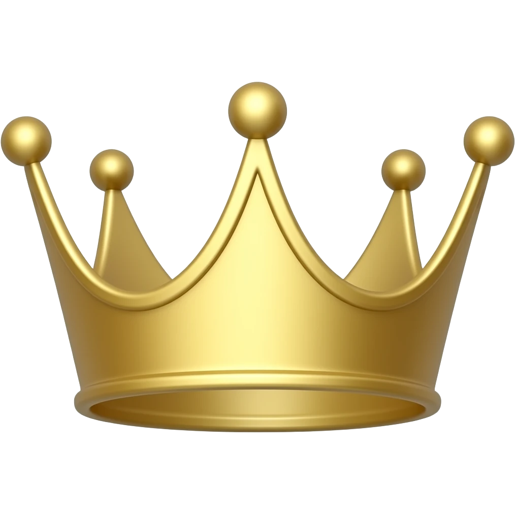 Minimalist emoji of an elegant crown color palette #556250, #939C89, #F4DAB9, #FCF0E4, emoji