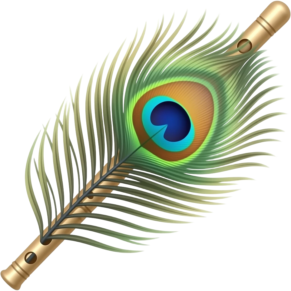 Flute with peacock feather emoji
