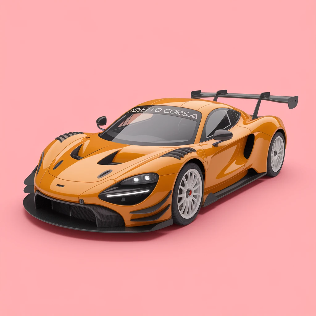Using a transparent background, give the Assetto Corsa a cute Cottagecore makeover emoji