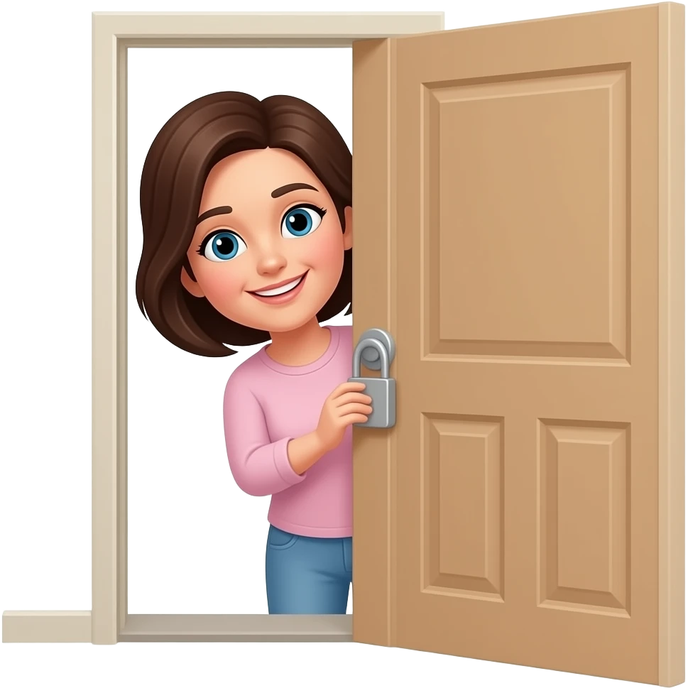 Mom behind locked door emoji