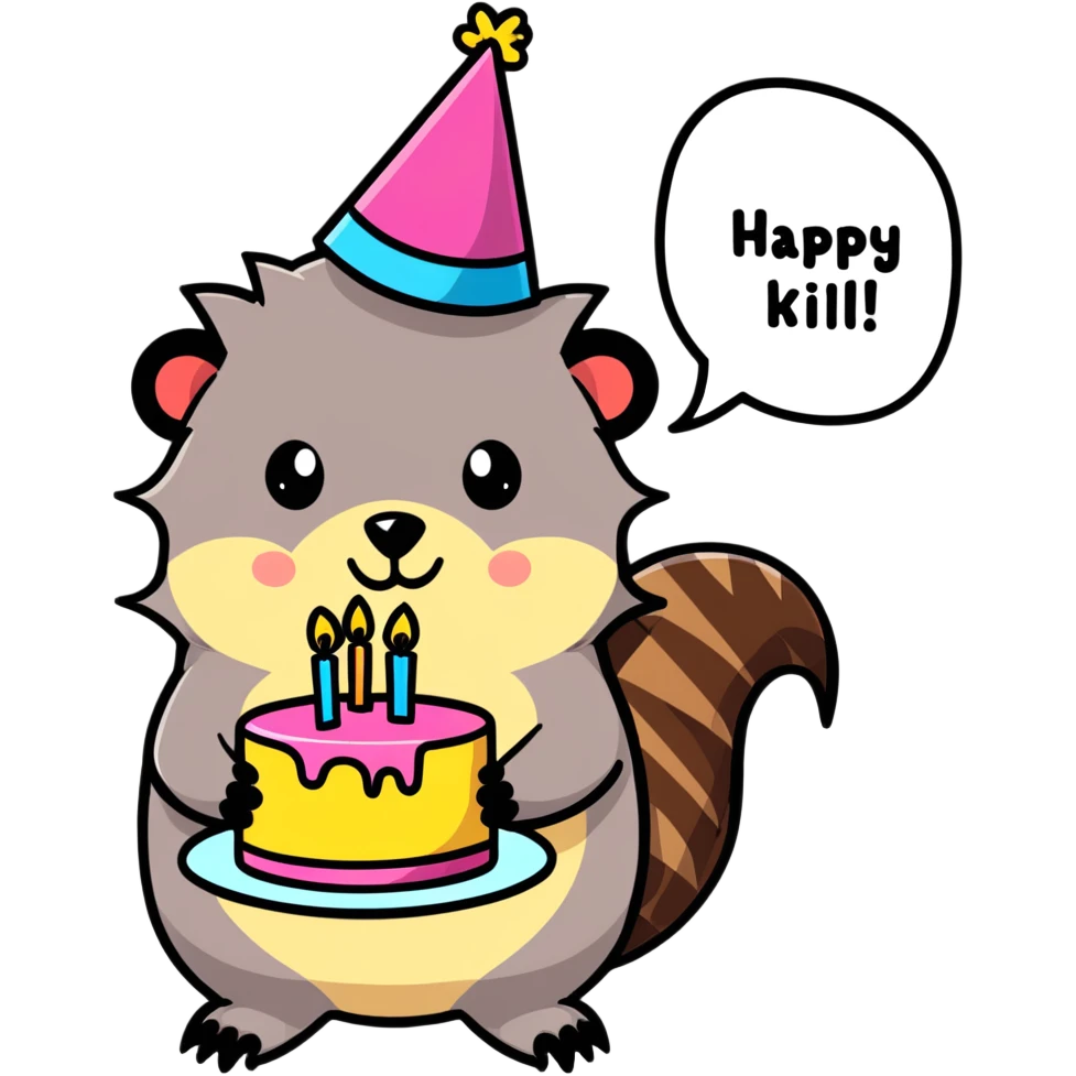 Porcupine saying happy birthday don’t kill me emoji