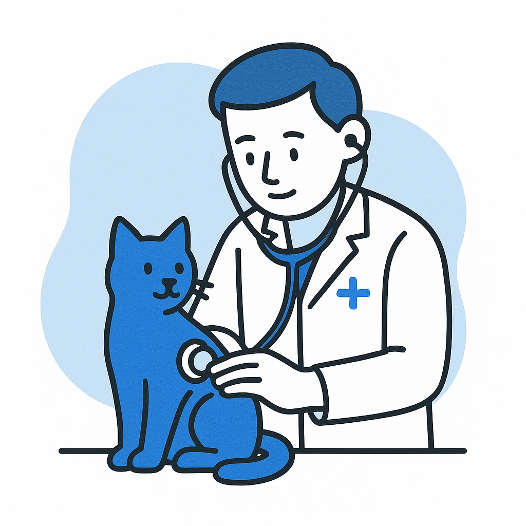 veterinarian examining a cat emoji