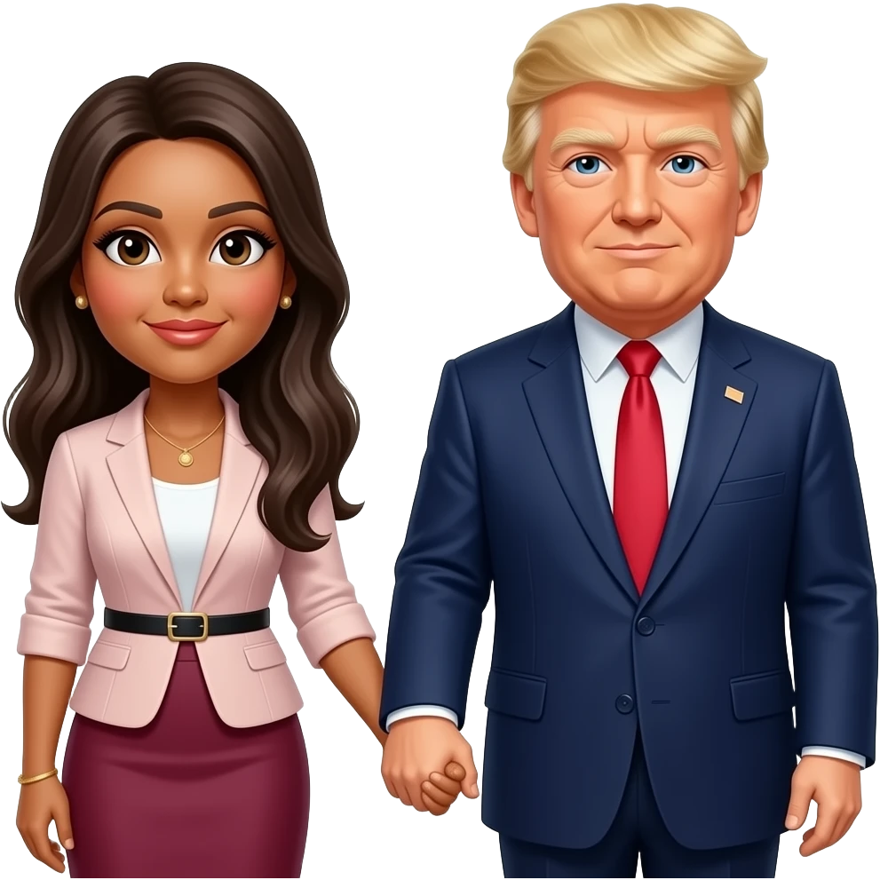Farheen  holding  hands on Barron Trump in trust  a Barron Trump the  President Donald Trump and an along in circle son Barron Trump emoji