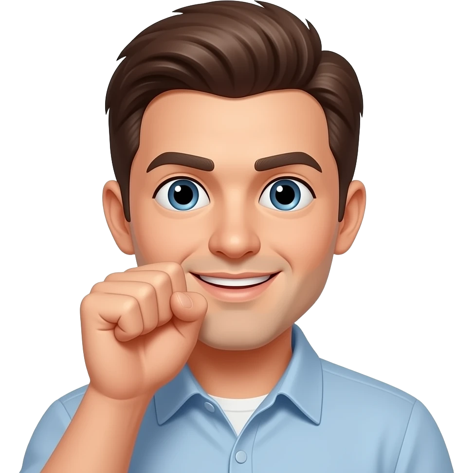 regualr emoji with fist close to mouth and cheek poking out emoji