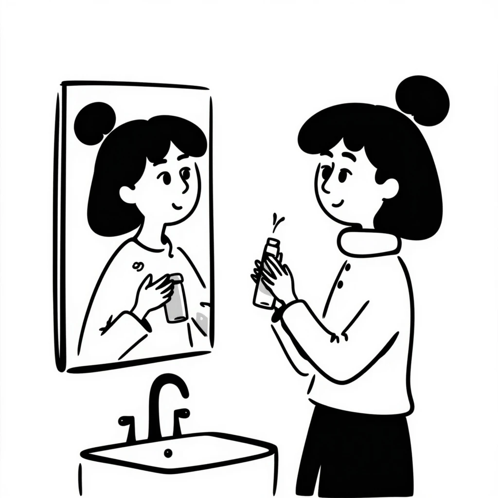 Asian girl doing skincare emoji